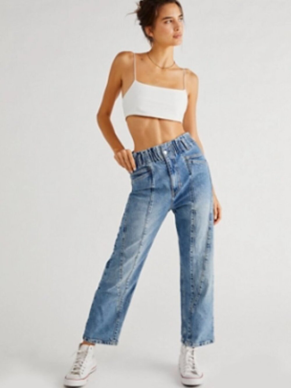 Free People We The Free Powell Boyfriend Pull On Jeans Size Small Denim Casual